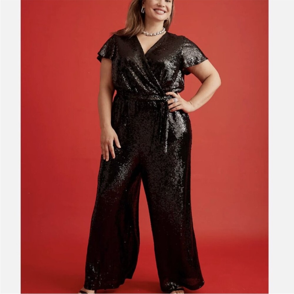 LanI Bryant size 18 black sequin jumpsuit